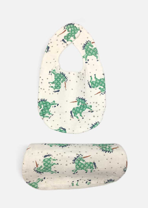 Newborn Bib Burp Cloth - Unicorn